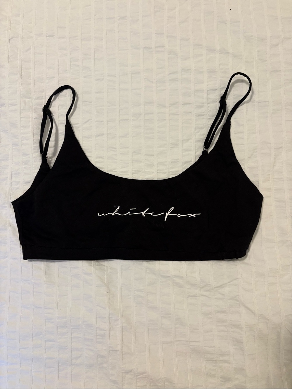 White Fox Boutique Black Script Bralette - Black